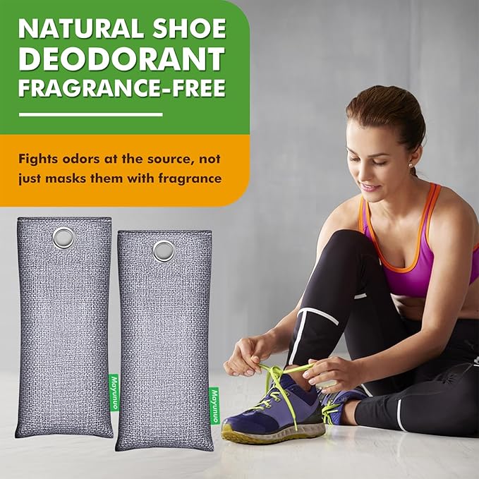 Activated Charcoal Odor Absorber for Strong Odor, Natural Shoe Deodorizer. Sneaker Odor Eliminator, 6 Pack Bamboo Charcoal Air Purifying Bags, Odor Remover Moisture Absorbers for Shoes - Image 2