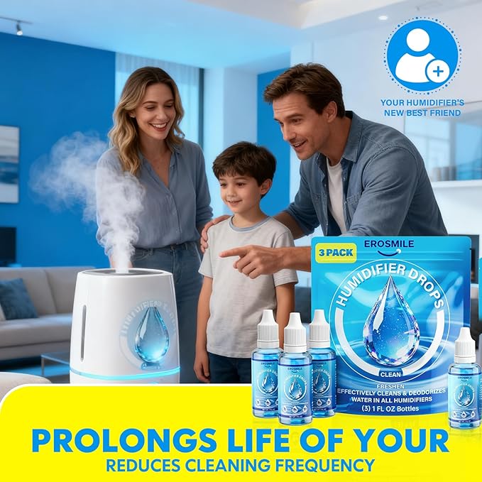 Humidifier Cleaner Drops [3 Pack] Humidifier Water Treatment Cleaning Drops for All Makes & Models - Slows Buildup & Scaling - Cleans & Deodorizes Water, 300+ Day Supply - Image 4