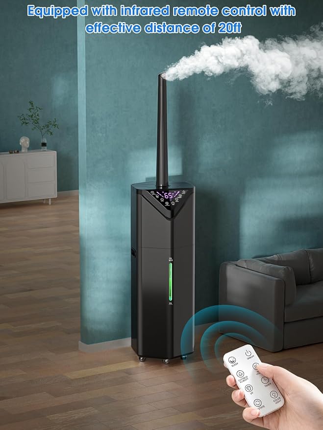 5Gal Humidifiers for Bedroom Large Room 2800 sq ft, 19L Quiet Humidifiers for Large Room, Floor Humidifier with 6 Mist Mode & Auto 180°Mist Tube for Home Whole House School Office Commercial Plants - Image 5