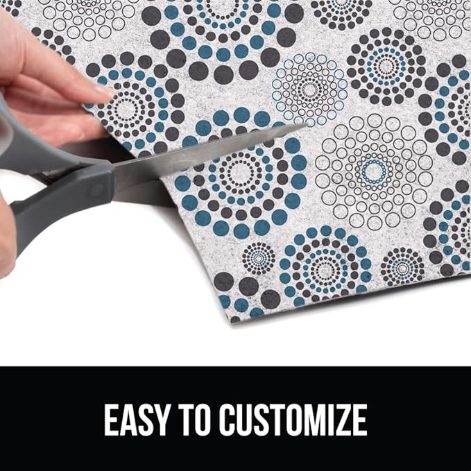 GORILLA GRIP LeakGuard Non-Adhesive Under Sink Mat for Kitchen Cabinet, 24x40, Waterproof Quick Dry Shelf Liner, Durable Absorbent Felt Mats for Bathroom Sink, Cabinets, Dresser, Spiral Gray Turquoise - Image 5
