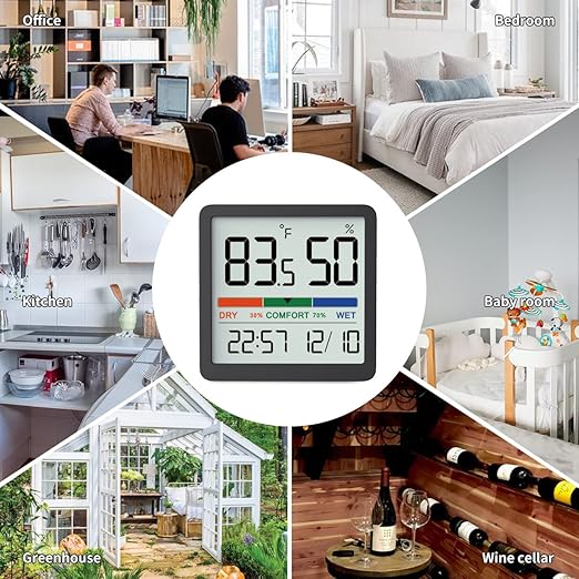 VOCOO Humidity Gauge Indoor Thermometer - Digital Indoor Humidity Sensor Room Thermometer with Temperature Humidity Monitor, Accurate Hygrometer Temp Meter for Home Greenhouse Wine Cellar - Image 7