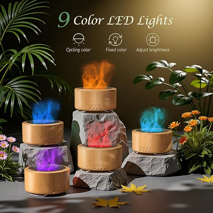 Essential Oil Diffuser for Home: 500ML Aroma Diffuser for Hotel Office Yoga Room - Humidifier with 9 Colors LED Night Light for Kids/Women Home Relaxation,Orange Yellow - Image 6