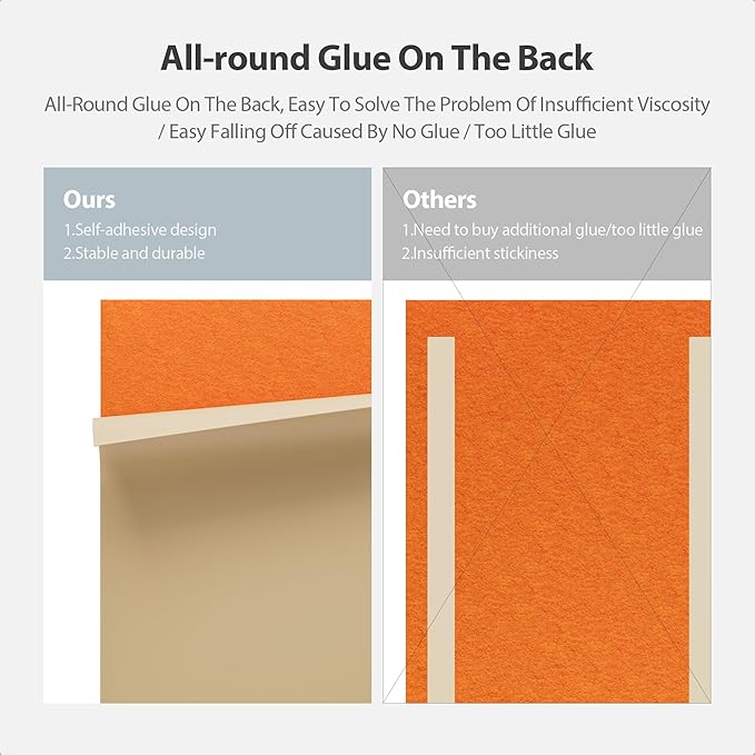 12 Pack Acoustic Panels Self Adhesive Sound Proof Foam, High Density Sound Acoustic Panel, 16X12X0.4 Inch 4:3 Rectangle Panels in Home, Office, Reccording Room, Studio, more(Orange-Red) - Image 4