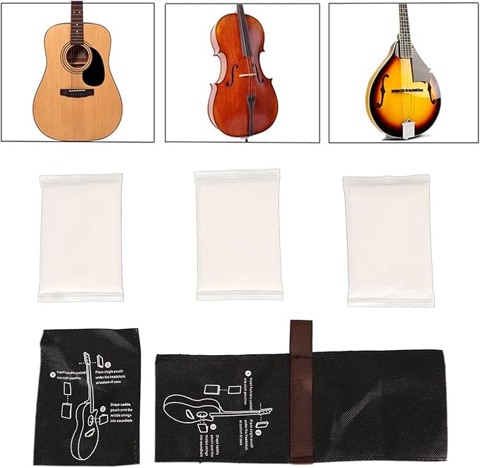 3PCS Guitar Humidifier Packs, Humidity Control Bag for Acoustic Guitar Bass Violin, Dual Way Humidification System with Cloth Bags, Automatic Regulation for Optimal Humidity Protec (3 Humidifier - Image 4
