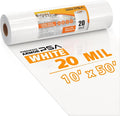 Crawl Space Vapor Barrier, 20 Mil Vapor Barrier, 10'x50', White Plastic Sheeting - Thick Plastic Sheeting, Heavy Duty Polyethylene Film, Drop Cloth Vapor Barrier Covering for Crawl Space, Basement by PureSpaceArmor