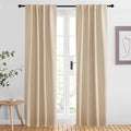 NICETOWN Window Treatment Room Darkening Curtains - (Biscotti Beige Color) 34 Width X 84 Length, 1 Pair, Solid Thermal Insulated Blackout Rod Pocket & Back Tab Curtains and Drapes for Bedroom by NICETOWN
