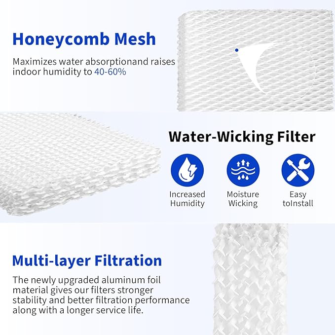 MD1-0034 Humidifier Wicks Filters Replacement, Compatible with Vornado Evaporative Humidifier Evap40, Evap2, EV100, EV200, EVDC300, EVDC500, EVDC505, 4 Packs - Image 5