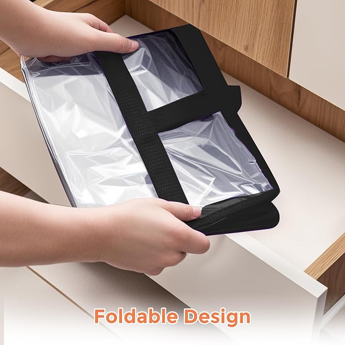 Budding Joy Clear Zippered Storage Bags for Clothes,40L Closet Organizers and Storage Containers Vinyl Moving Bag for Bedding, Linen, Blankets, Comforters, Clothing & Toys, Black, 4 Pack - Image 6