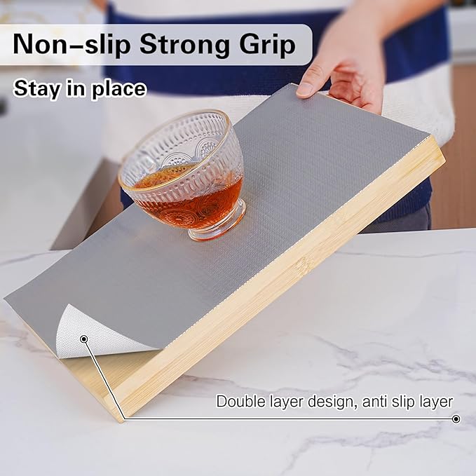 Drawer and Shelf Liner for Kitchen Cabinet,Non-Adhesive Cabinet Liner 24in x 20FT,Waterproof Shelf Paper Non-Slip Mats Cupboard Liners Contact Protect Dresser/Shelves/Table-Grey - Image 2