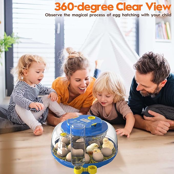 Incubator for Hatching Eggs-18 Egg Incubator with Automatic Egg Turning and Humidity Control 360°View Incubadora De Huevos,Ducks,Goose,Pigeon,Quail Incubator for Home,Farm,Lab,Science Classroom - Image 7