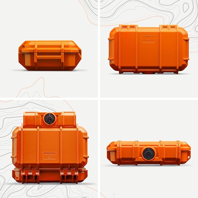 Evergreen 56 Dry Box - EDC Tough Protective Case USA Made for Organization of Cameras, Phones, Camping, Fishing, Hiking, Water Sports (Orange) - Image 2