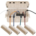 RESTMO 5-Piece Outdoor Waterproof Electrical Box Set – 12.5" x 8.5" x 5" Large & 7.1" x 2.3" x 2.3" Small, Weatherproof Boxes for Power Strip, Outlet, Plug, Socket, Timer, Holiday Light, Almond by Restmo
