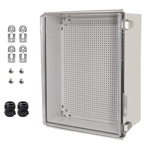 Waterproof Electrical Box Junction Box Weatherproof IP67 ABS Plastic Enclosure Switch Router Project Box Electronics DIY Enclosure with Mounting Plate and Wall Bracket Clear 13.8"x9.8"x5.9" by YETLEBOX