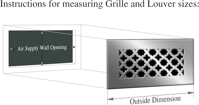 SABA Home Decor Vent Covers Air Grille - Acrylic Fiberglass Register 10" x 10" Duct Opening (12" x 12" Overall) Gold Mirror Finish Decorative Register for Walls, Ceilings NOT Floor use, Vivian - Image 6