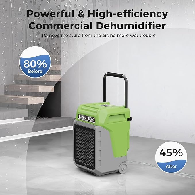 ALORAIR Storm LGR Commercial Dehumidifier with Pump & Drain Hose, Portable Industrial Dehumidifiers with Wheels for Water Damage Restore, Basement, Garage, 5 Years Warranty - Image 3