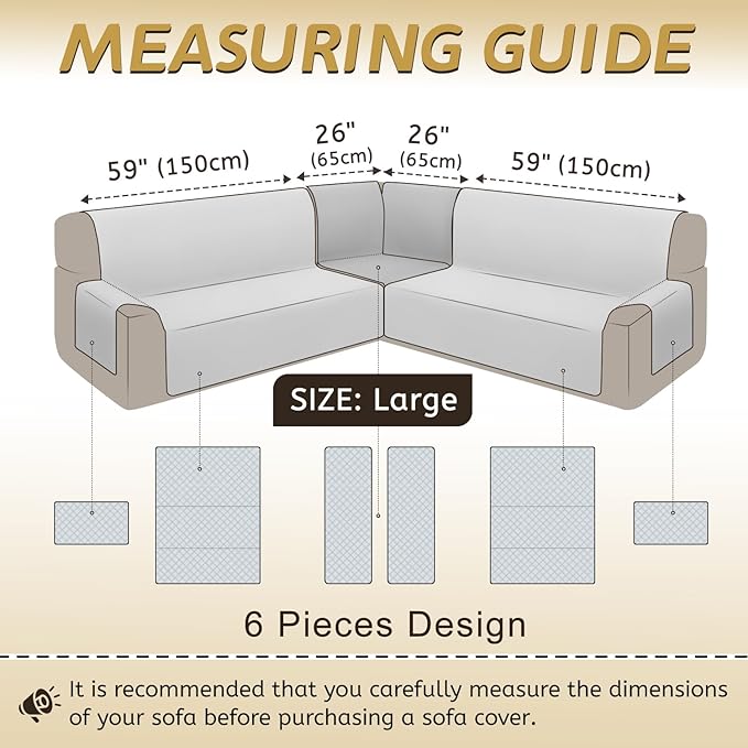 Arfntevss Waterproof Sectional Couch Covers L Shape Washable Velvet Sofa Cover for Sectional Non Slip Large Corner Slipcovers Dog 6 Pcs Universal U Shaped Furniture Protector (Wine Red, Large) - Image 5