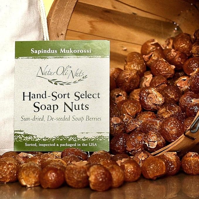 NaturOli Soap Nuts/Soap Berries - 4oz organic (60 loads) + 18X Travel Bottle! Select Seedless - 1 Wash Bag, 8-pg info, Tote Bag. Organic Laundry Soap - Image 2