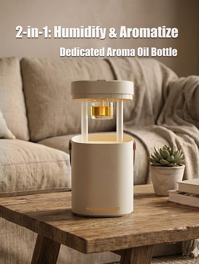 Humidifier, Essential Oil Diffuser, 2L Top Fill Humidifiers for Bedroom, Night Lights, Ultrasonic Cool Mist Humidifier, Auto Shut-Off for Plants Dorm Room Office Home - Image 5