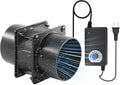 3.15” 12V DC Small Exhaust Duct Fan with Speed Control and 2-Pack 3" Square to Round Duct Flanges for Solder Fume Extractor, Laser Engraver, 3D Printer, Soldering Smoke and DIY Cooling by AMCHIXIN