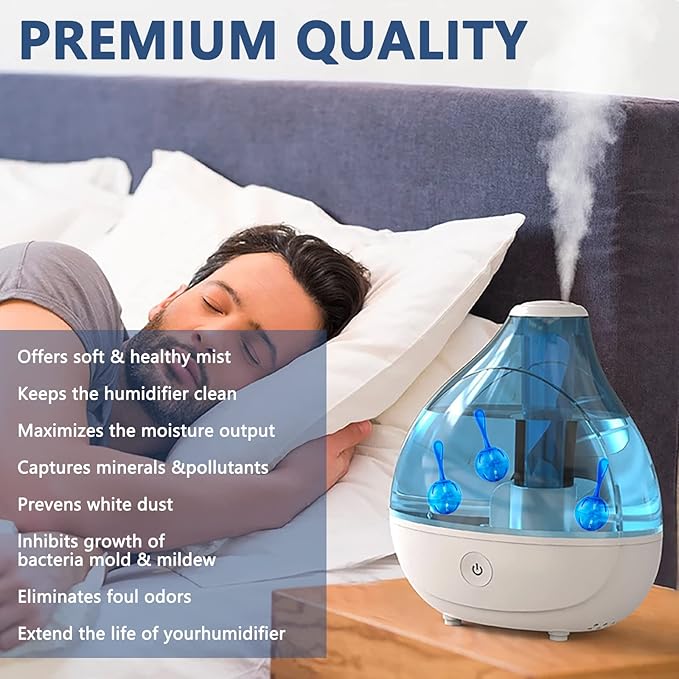 Humidifier Cleaner Ball, 10 Pack, Silver Ion Humidifier Tank Cleaner, Prevents Hard Water Build-up & Mold, Long-Lasting Water Purifier for All-Season Use, Fits Most Humidifiers, Fish Tanks & Vases - Image 5