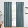 NICETOWN Greyish Blue Blackout Curtains Panels for Window, Thermal Insulated Rod Pocket Blackout Drapes/Draperies for Living Room (2 Panels, W42 x L84 inches) by NICETOWN