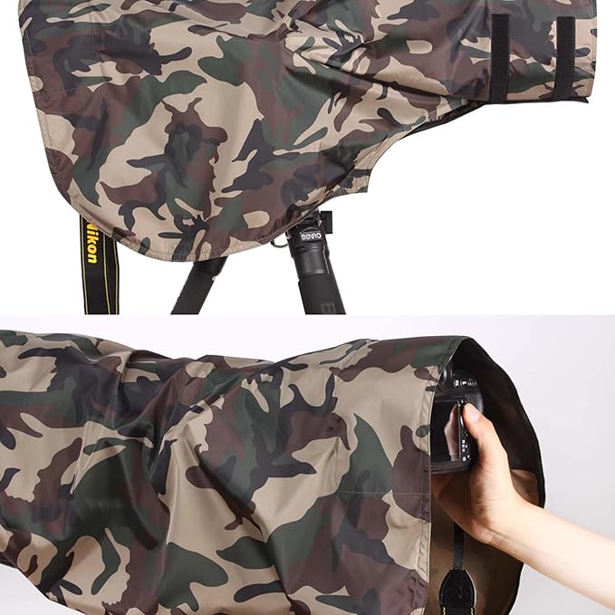 Rolanpro Waterproof Camera Lens Rain Cover Raincoat for Sony FE 200-600mm F5.6-6.3 G OSS # Green Camo - Image 4