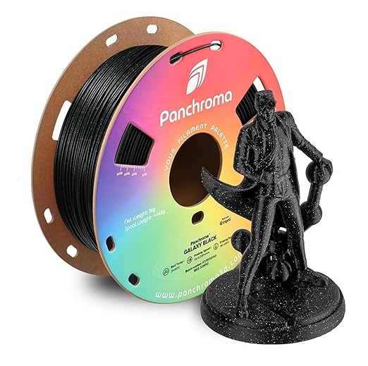 Polymaker Panchroma Galaxy PLA Filament 1.75mm, Galaxy Black 3D Printer PLA Filament 1kg - Twinkling 3D Printing Filament, Dimensional Accuracy +/- 0.03mm (0.6mm Nozzle Required) by Polymaker