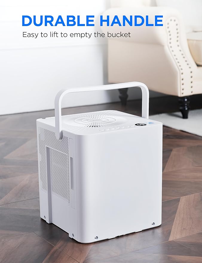Midea Cube 50 Pint Dehumidifier for Basement and Rooms at Home for up to 4,500 Sq. Ft., Smart Control, Compatible with Alexa (White), Drain Hose Included - Image 9