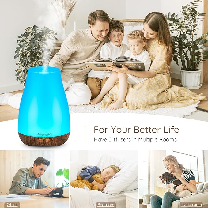 Aromatherapy Essential Oil Diffuser for Room: Air Humidifier Aroma Scent Cool Mist Diffusers Colorful Light Cute Mini Small Waterless Auto Off Ultrasonic for Home Bedroom - Image 2