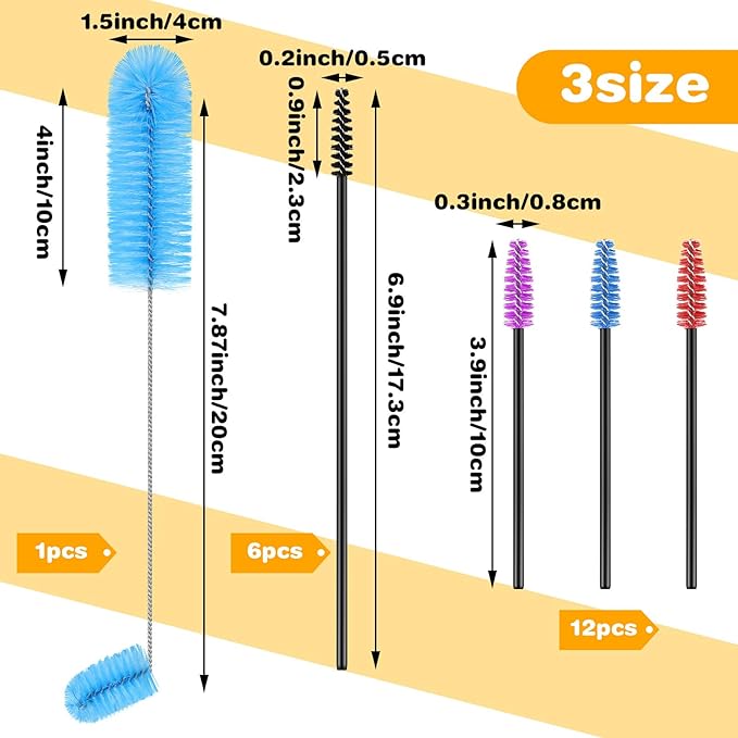 Hummingbird Feeder Cleaning Brush 19 Pieces 3 Size Mini Nylon Double Headed 2 in 1 Hummingbird Brush Hard to Reach Places Tiny Cleaning Kit(Blue) - Image 2
