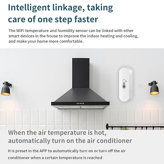 2 Pack WiFi Temperature Humidity Sensor Smart Hygrometer Thermometer Sensor with APP Remote Monitor and Alert High Precision Indoor Thermometer No Hub Required, Compatible with Alexa Google Assistant - Image 5