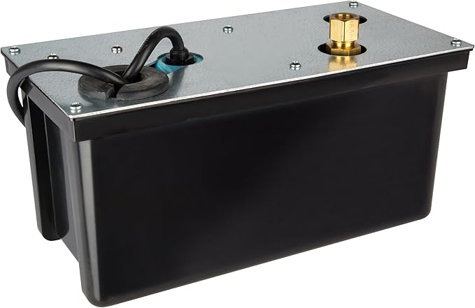 Little Giant 3-ABS 1/12 HP, 115 Volt, 310 GPH Automatic Shallow Pan Condensate Removal Pump with Condensate Collection Tank, Black/Blue, 551320 by LittleGiant