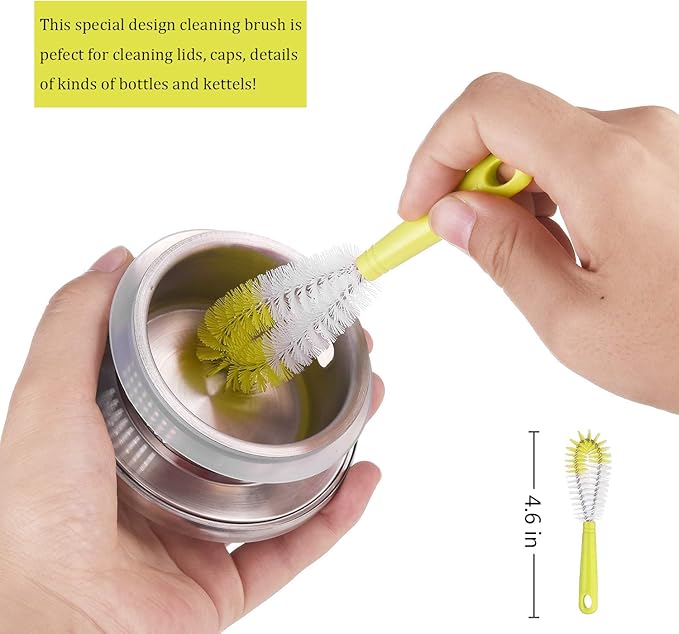 ALINK 8-Pack Bottle Cleaning Brush Set - Long Bottle Cleaner for Washing Beer/Wine Narrow Neck Bottles, Hummingbird Feeder, Sport Well, Plus Kettle Cleaner, Straw Brush - Image 6