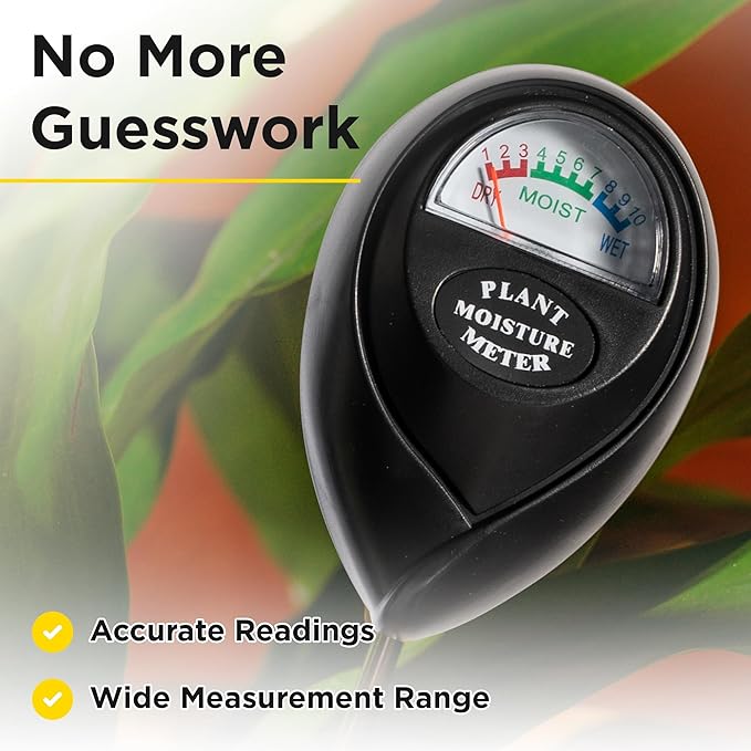Classy Casita Soil Moisture Meter - Hygrometer Sensor Tool for Indoor and Outdoor Plants - Monitoring Water Levels in Soil House, Gardening, Farm, Lawn, Potted Care - No Batteries Required - Black - Image 4