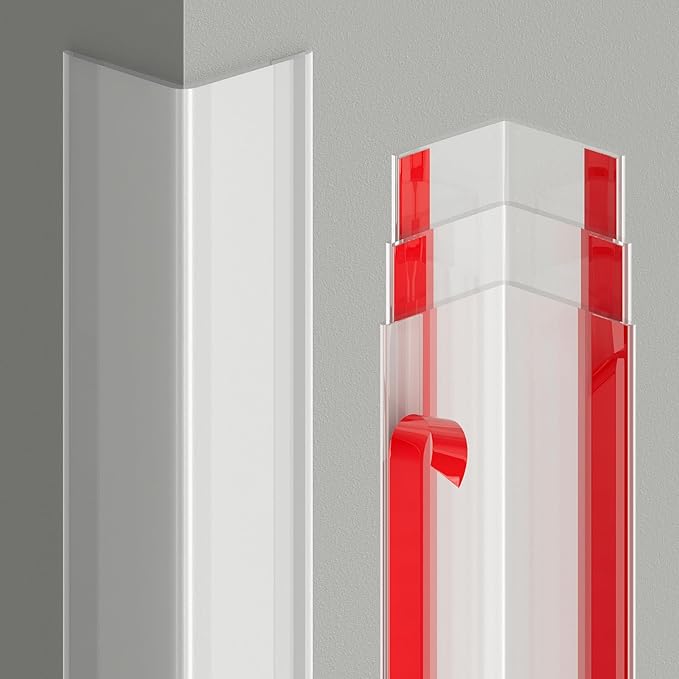 Clear Corner Guards for Walls, 4PCS Wall Corner Protector,Corner Guard for Edge Protect,Plastic Corner Protectors for Walls Prevent Scratch,Easy to Install (35.4inx1.18in/90cmx3cm) by AGHITG