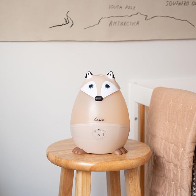 Crane Baby Mini Adorable Red Fox Baby Humidifier, 0.5 Gal Cool Mist Humidifiers with Aroma Tray and Nightlight, Whisper Quiet Ultrasonic Humidifier for Baby and Toddler Room, Congestion Relief - Image 4