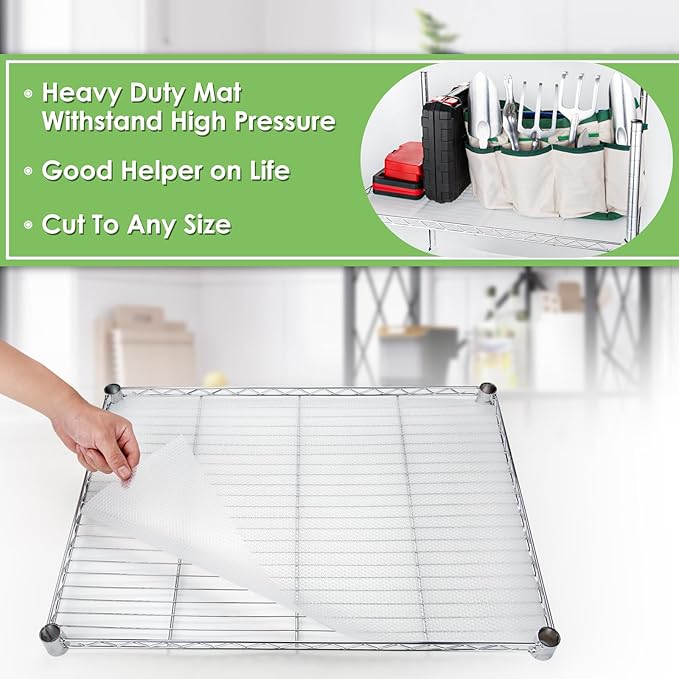 Wire Shelf Liner 12x197'' Clear Shelf Liner Kitchen,Cabinets,Drawer Liner, Cupboard, Under Sink, Pantry,Non-Adhesive Liner,Stain-Proof Shelf,1.2mm Thicken/Waterproof/Anti-Slip Liners - Image 5