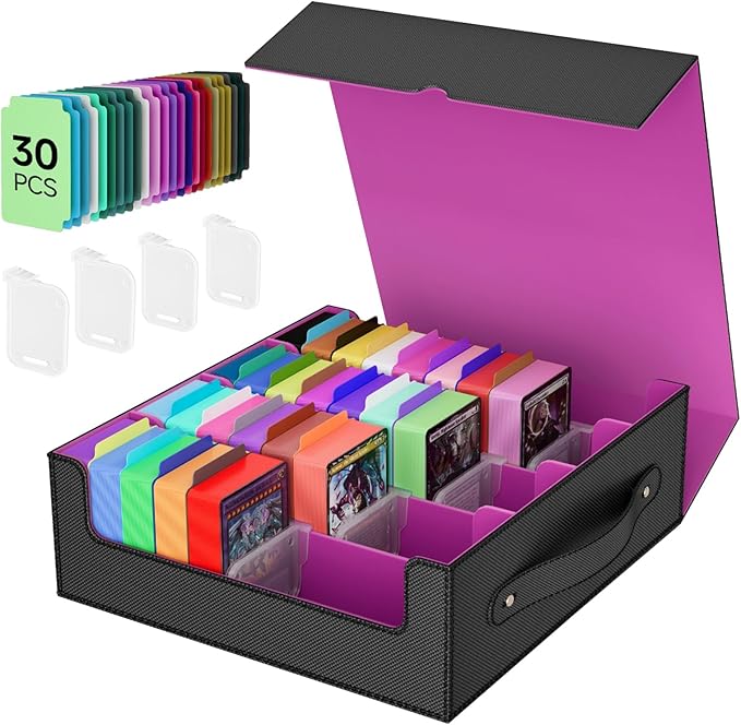 MTG Deck Boxs, Trading Card Storage Box, Card Storages Boxes, bulk card storage, Commander Decks Boxes, Sports Cards Storages, Mtg Commander Deckes Boxes,Deck Boxss Mtg (Black and Purple) by Unknown