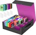 MTG Deck Boxs, Trading Card Storage Box, Card Storages Boxes, bulk card storage, Commander Decks Boxes, Sports Cards Storages, Mtg Commander Deckes Boxes,Deck Boxss Mtg (Black and Purple) by Unknown
