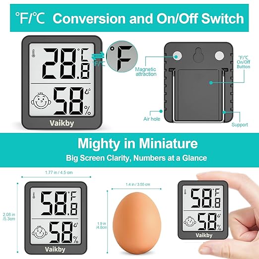 Indoor Humidity Meter Hygrometer 3Pack, Room Thermometer for Accurate Room Temperature Monitor, Digital Hygrometer with Indoor Thermometer for Home, Baby Nursery, and Humidity Sensor Enhanced Comfort - Image 6