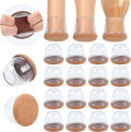 Ezprotekt 24 Pcs Extra Large Chair Leg Protectors with Felt, Round Chair Leg Caps, Floor Protectors for Chairs, Felt Furniture Pads Covers, Bar Stools Leg Protectors Cups (XL Fit: 1.4"-1.65", Clear) by VisittheEzprotekt