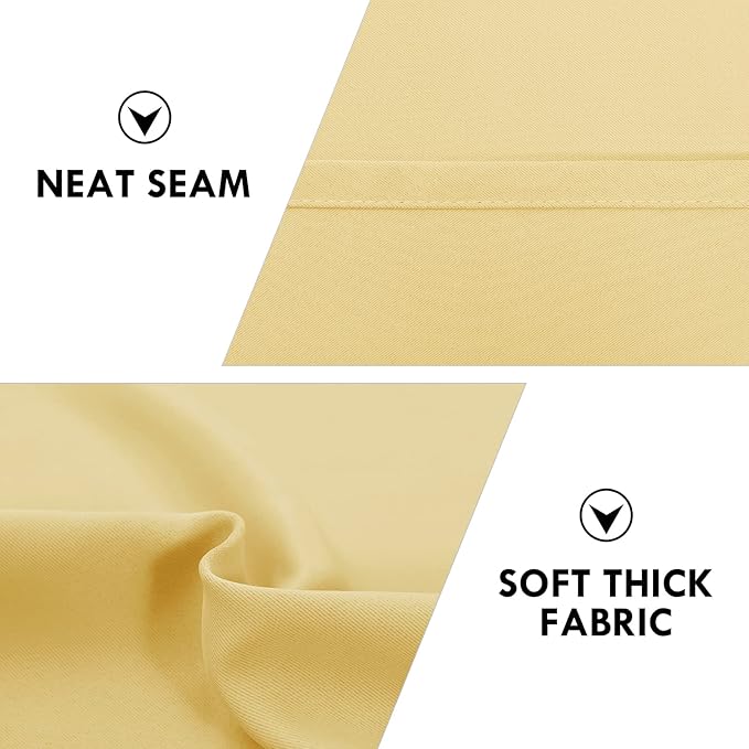 DWCN Blackout Curtains for Bedroom – Rod Pocket Thermal Insulated Noise Reducing Noise Reducing Drapes for Living Room, W 42 x L 84 Inch, 2 Panels, Light Yellow - Image 6