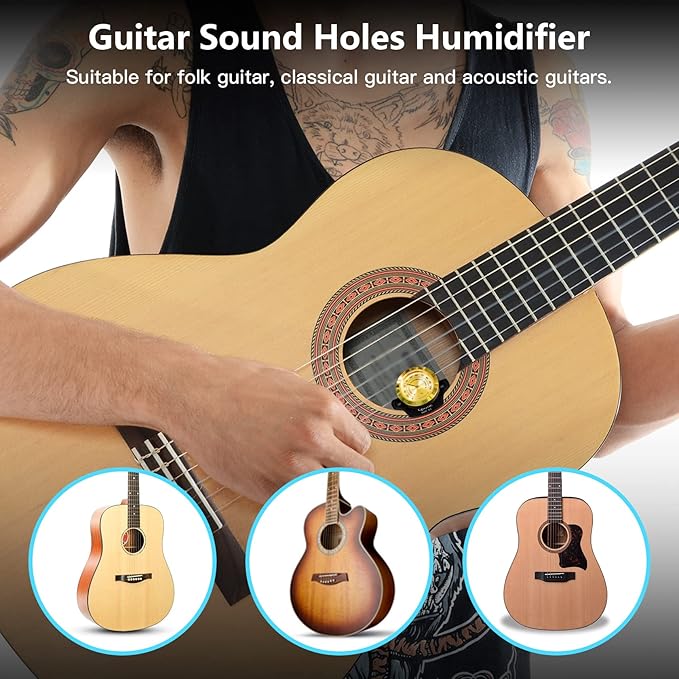 Guitar Humidifier - Guitto 2-in-1 Humidity Care System for Acoustic Guitar Humidifier Hygrometer GHD-01 - Image 5