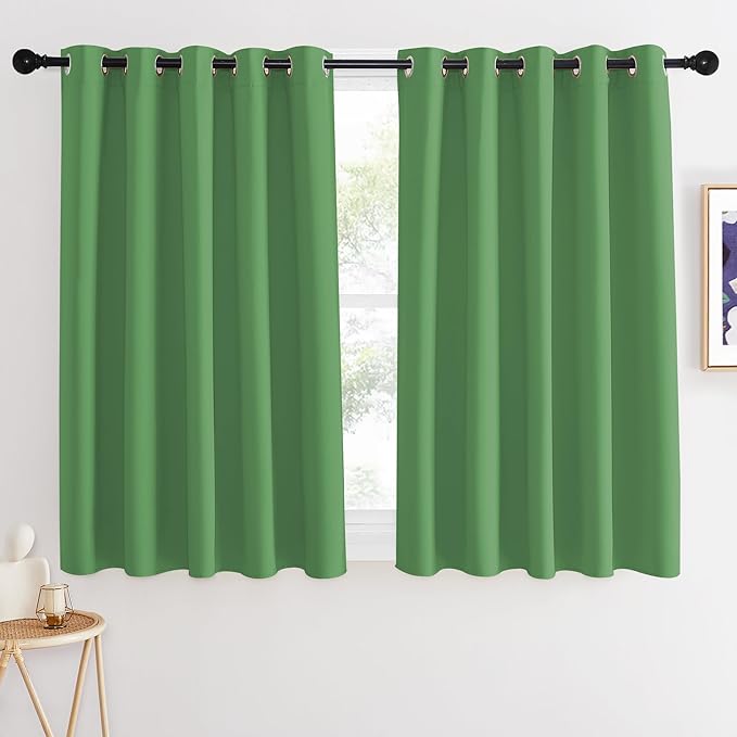 NICETOWN Blackout Curtains 54 Inches Long, Thermal Insulated Room Darkening Curtains for Bedroom, Window Treatment Drapes for Living Room Nursery (W66 x L54 Inch, Froest Green, 1 Panel) by NICETOWN