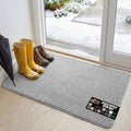 GORILLA GRIP SOAKSTOPPER Dog Door Mat, 48x30 Machine Washable Rug Absorbent Doormat Captures Moisture Mud Dirt, Quick Dry Soft Chenille Entryway Rugs Indoor Entrance Mats for Dog Paws, Light Gray by GorillaGrip