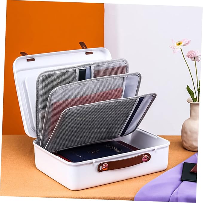 Portable Document Organizer Bag Capacity Storage Case for Office Home Use Travel-friendly File Storage Stylish Design for Certificates Files - Image 2
