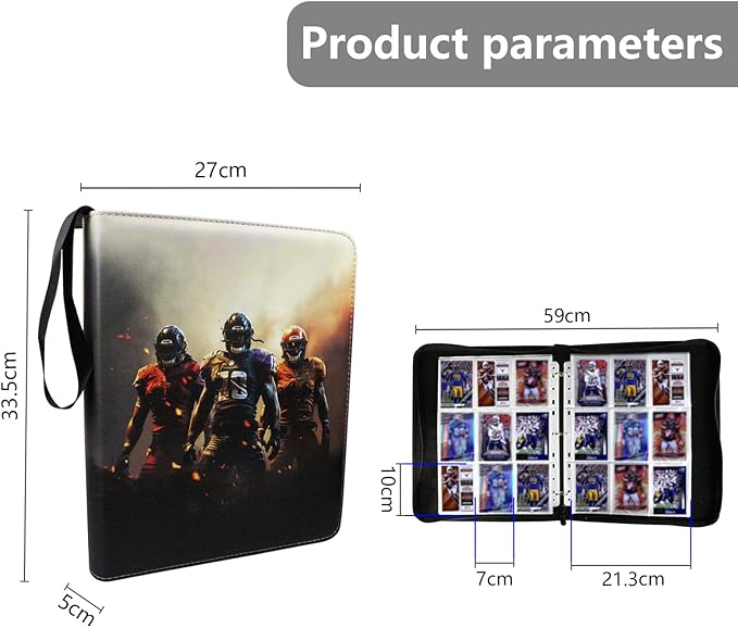 Football Card Binder, 2025 Sports Trading Card with Sleeves Holder Album, 900 Pockets Rugby Card Holder Sheets Display Storage Protectors for Collectors Boys and Girls Gift - Image 3