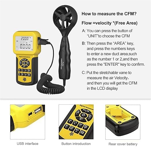 Anemometer, 856A Multifunctional Anemometer with Extendable Sensor Comprehensive Data Management for Accurate Environmental Monitoring,Anemometer Handheld - Image 2