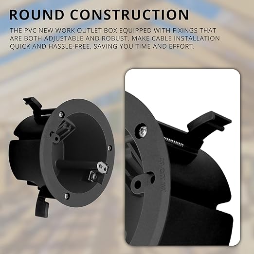 4" Old Work Round Black Box,18 Cubic Inch Round Outlet Box, ETL Listed, Can Work with Outlets, Thermostats are Used in Combination(2 Pack) - Image 2