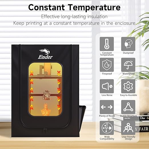 Creality Official 3D Printer Enclosure, Constant Temperature Protective Cover Fireproof Dustproof 480 * 600 * 720mm for Ender 3 V3 SE/Ender 3/Ender 3 V2/Ender 3 V2 Neo/Ender 3Pro/Ender 3Neo/Ender 3S - Image 2
